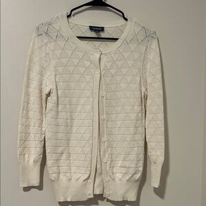 ModCloth White Knit Cardigan Size Small